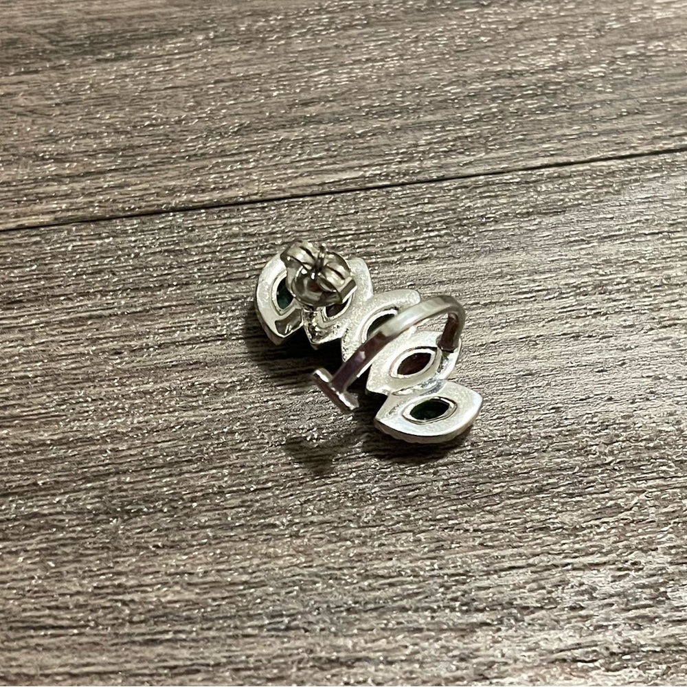 Silver Multicolor Stone Ear Cuff - image 4